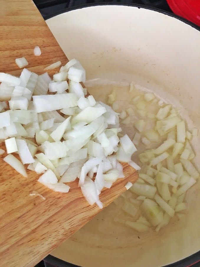 Saute onions and garlic